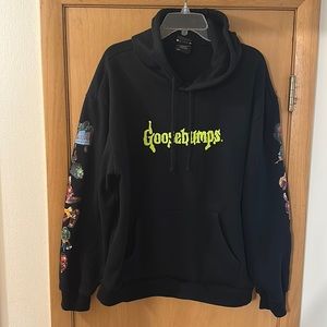 Dumbgood Goosebumps Graphic Hoodie Hooded Sweatshirt Black Size Large